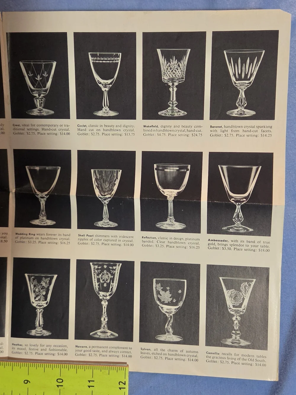Authentic 1956 Fostoria Crystal Wine Glasses - Vintage Collectible Advertisment